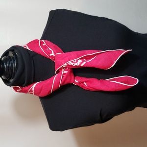VINTAGE Lightweight Red & White Scarf Bandana